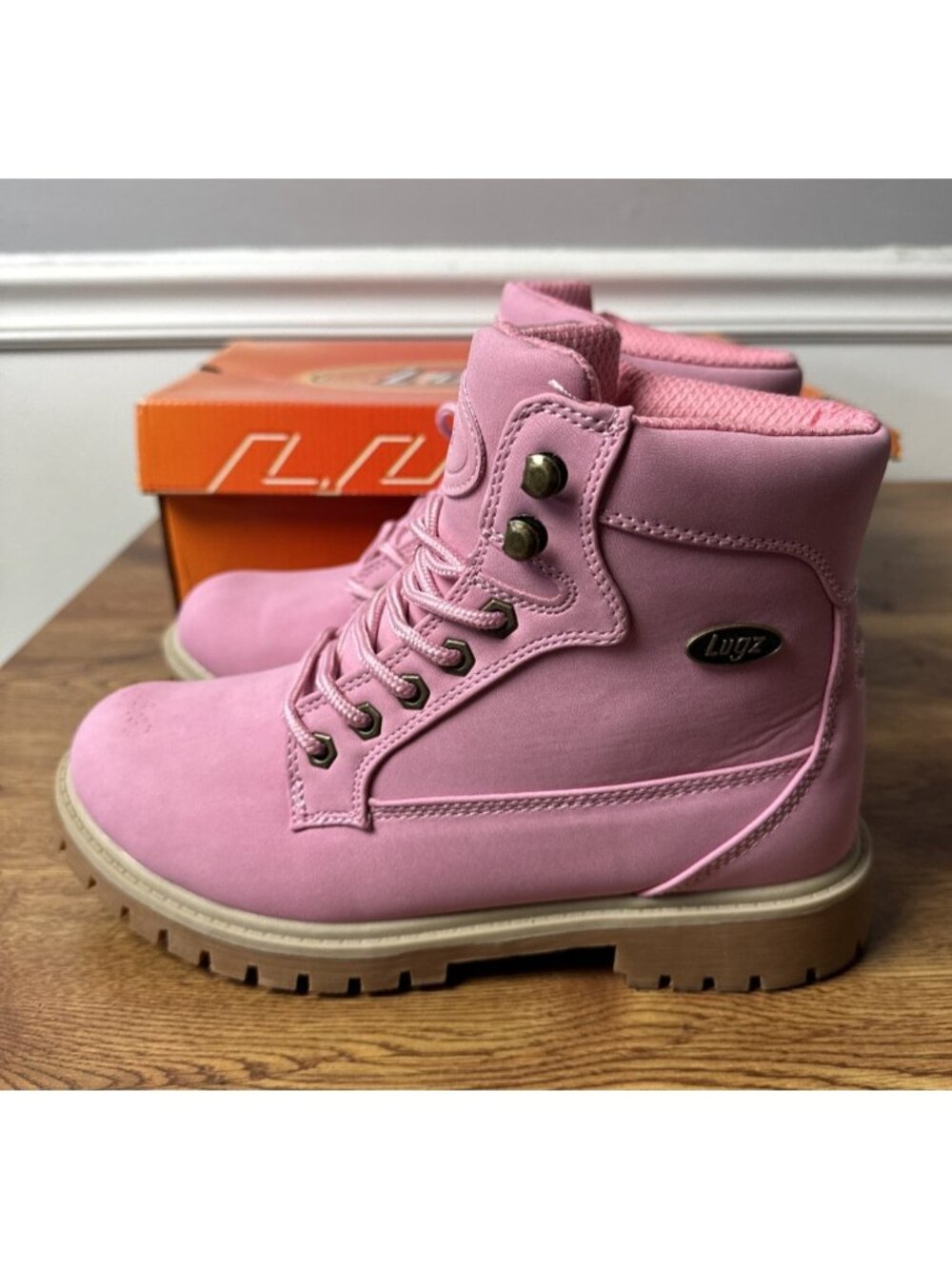 Lugz Mantle Hi Pink Slip Resistant Work Boots WMANTLHD-6554 Womens Size 8.5